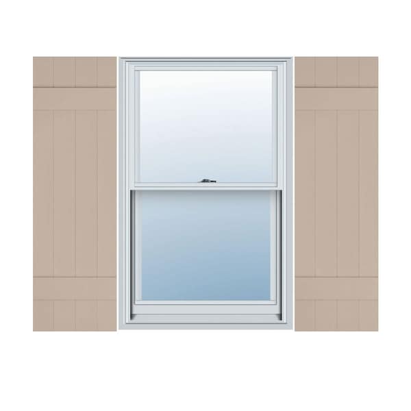 Ekena Millwork 14-in. W x 51-in. H Mid-America Vinyl, Standard Size Four Board Joined Shutters, 023 - Wicker, PR 00031451023 - main